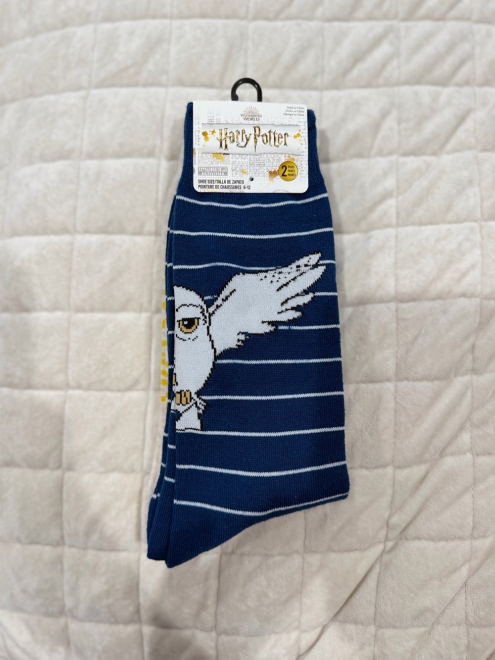 NWT Harry Potter Hedwig Crew Socks 2 Pack Unisex 6–12